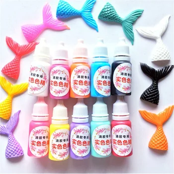 

10 Colors UV Resin Solid Pigment Kit Non-Toxic Epoxy Resin Liquid Colorant Dye Jewelry Making Tools Art Crafts 10mL