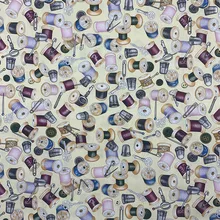 Bonito 100% tecido de algodão bege fundo bordado padrão impressão digital costura material diy casa retalhos vestido roupas