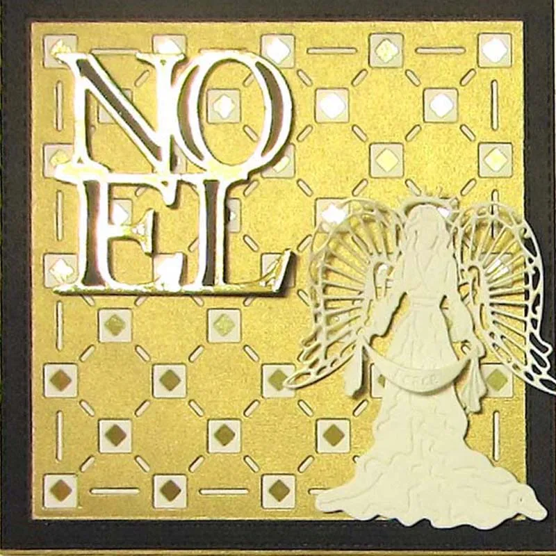 Рождественское слово NOEL Goddess Angel металлические режущие штампы для DIY Скрапбукинг альбом ремесленные товары, карточка делая