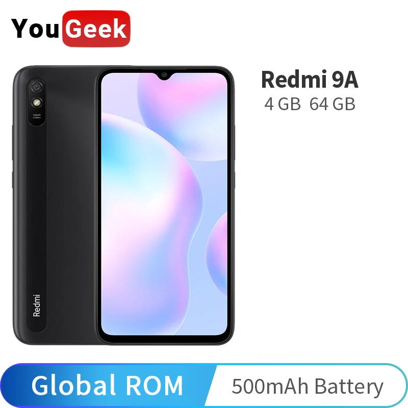 Сотовый телефон Xiaomi Redmi 9 A 4 ГБ 64 Гб ПЗУ аккумулятор 5000 мАч дисплей 6 53 дюйма