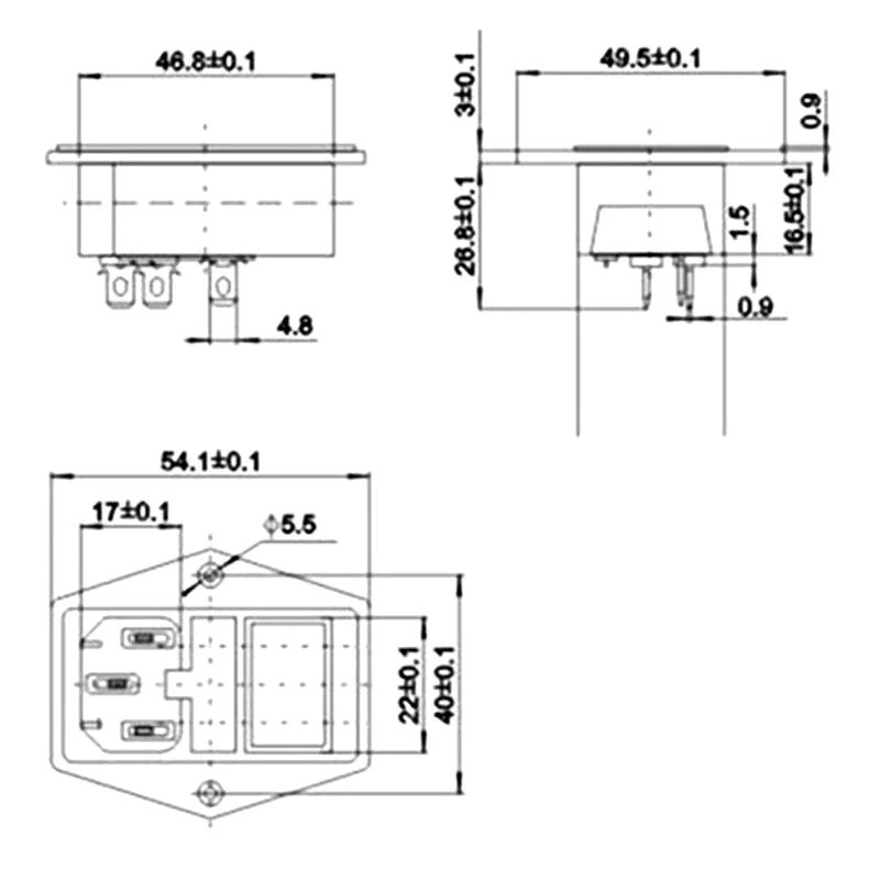 Черный CE медь 10A 250V IEC320 C13 C14 винт панель цепочка из нескольких розеток с предохранителем трубка переменного тока розетка с 4p включения выключения света