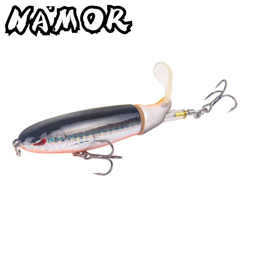 NAMOR Whopper Plopper 1 шт. 15 г Topwater рыболовная приманка вращающийся хвост VMC Крючки для