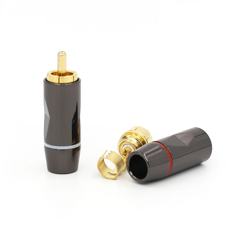 24k припой Позолоченные RCA разъемы, Hi-end RCA штекер аудио Мужской Разъем кабели