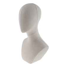Bloque de lona de 20 pulgadas, soporte de cabeza para exhibición de maniquí, modelo de cabeza de maniquí para fabricación de pelucas o joyería, expositor de collar, blanco