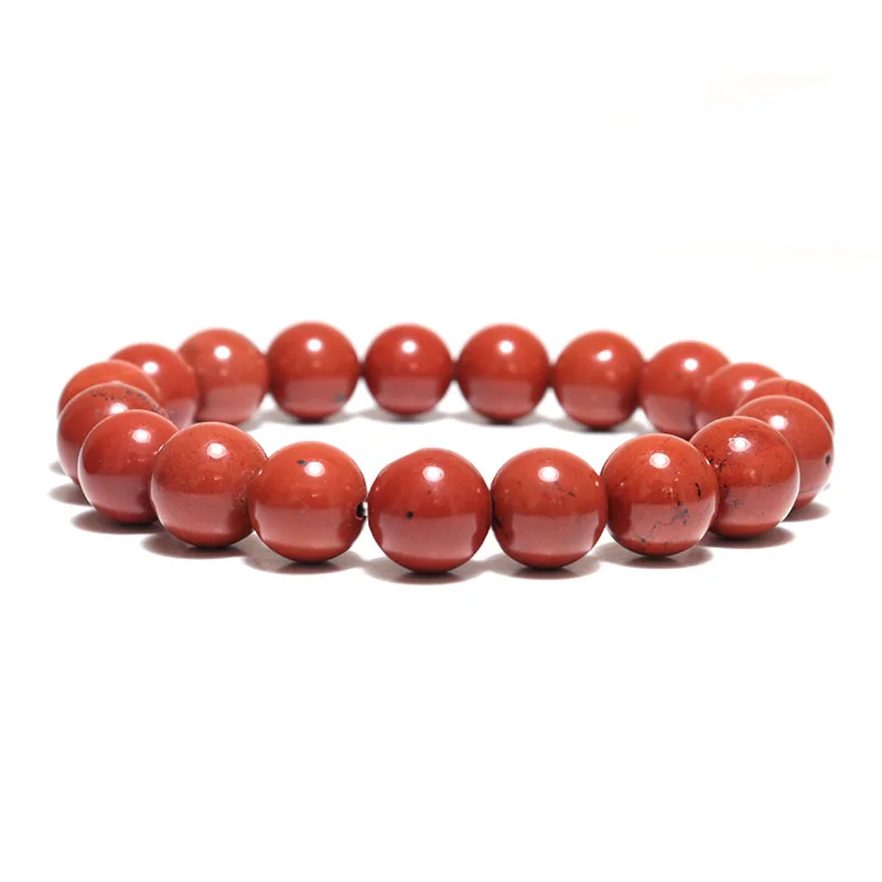 Минималистский 4 размера натуральный камень Бусины красный коралл браслет ручной работы Будда медитация браслет для женщин мужчин ювелирные изделия - Окраска металла: 10MM