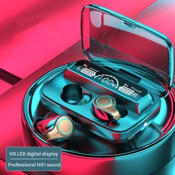 

M17 M18 TWS Bluetooth Headset Sports Wireless LED Display Ear Hook Running Earphones IPX7 Waterproof Erbuds with Microphones