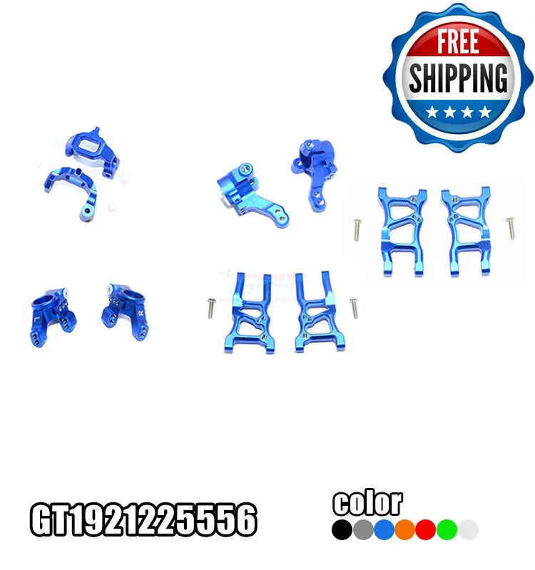 CNC alloy front rear steering wheel hub carrier + castor block + front rear lower suspension arm for TRAXXAS 1/10 4WD GT4-TEC