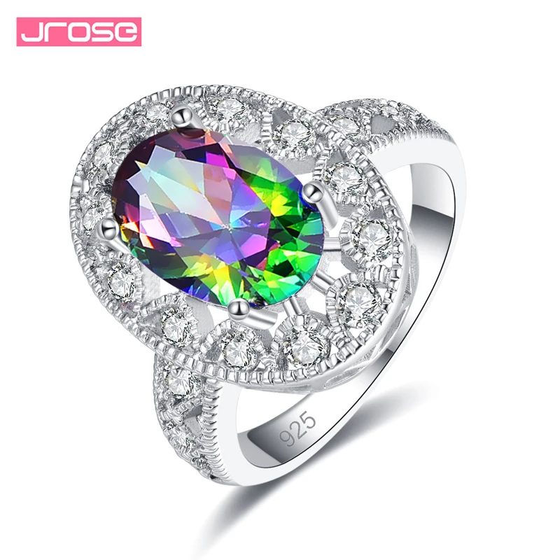Женское серебряное кольцо Jrose 925 обручальные кольца с камнем для женщин ювелирные