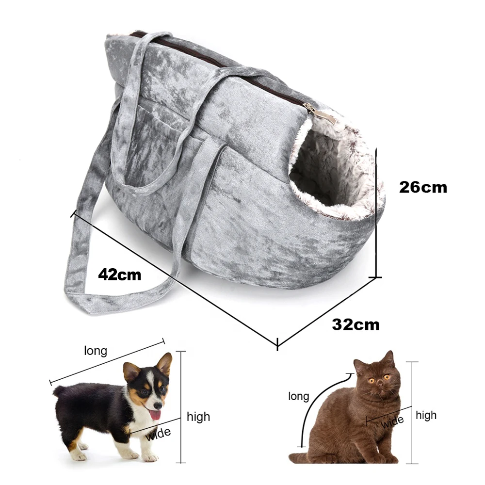 Duel Purpose Plush Pet Carrier Bag And Bed 2