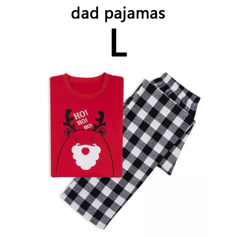 men size L Зимние Семейные комплекты Рождественская Пижама комплект Для женщин Для мужчин пижамы для маленьких детей, мама, дочка, папа, сын, Ночной костюм футболка+ штаны - Цвет: men size L