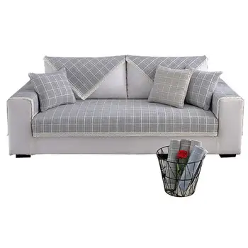 

42Woven Cotton Sofa Cover Silicone Non-slip Pet Dog Kids Mat Protector Couch Cover seater Armchair Cover for Living Room