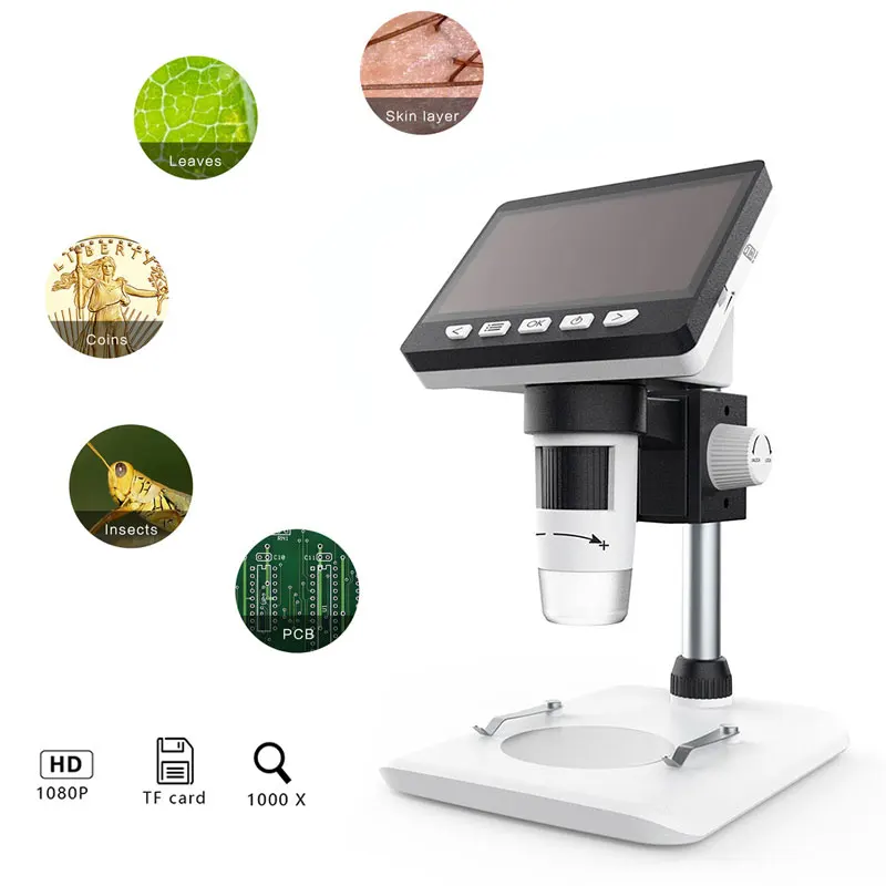 

Practical Inskam307 Screen Microscope Digital Microscope Monitoring Computers Photos Mobile Phones Durable ABS 8LED
