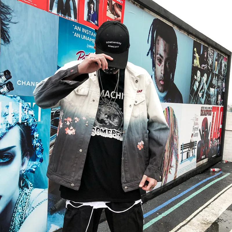 Японские уличные джинсы SakuraWar модное пальто Homme хлопок хип-хоп ковбой Jaqueta Masculino куртка-бомбер