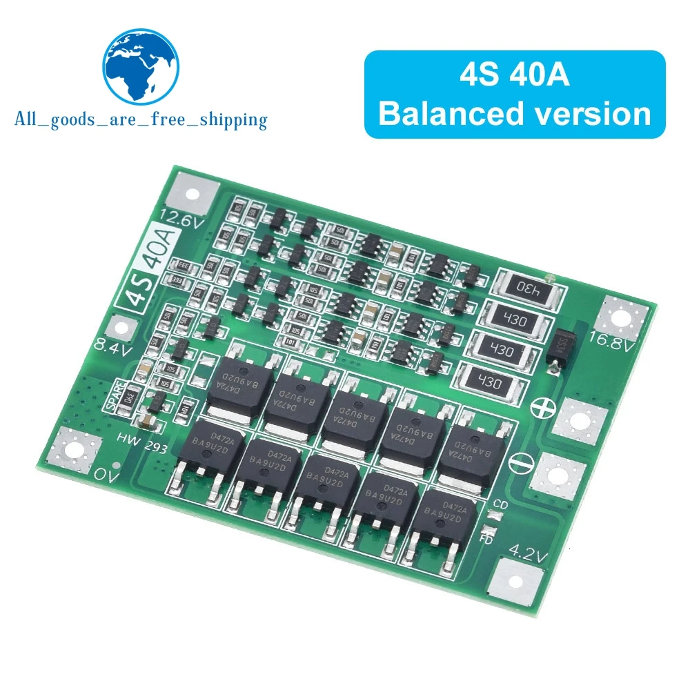 3s 4S 40a 60a li-ion bateria de lítio carregador placa de proteção 18650 bms para o motor de broca 11.1v 12.6v/14.8v 16.8v melhorar o equilíbrio