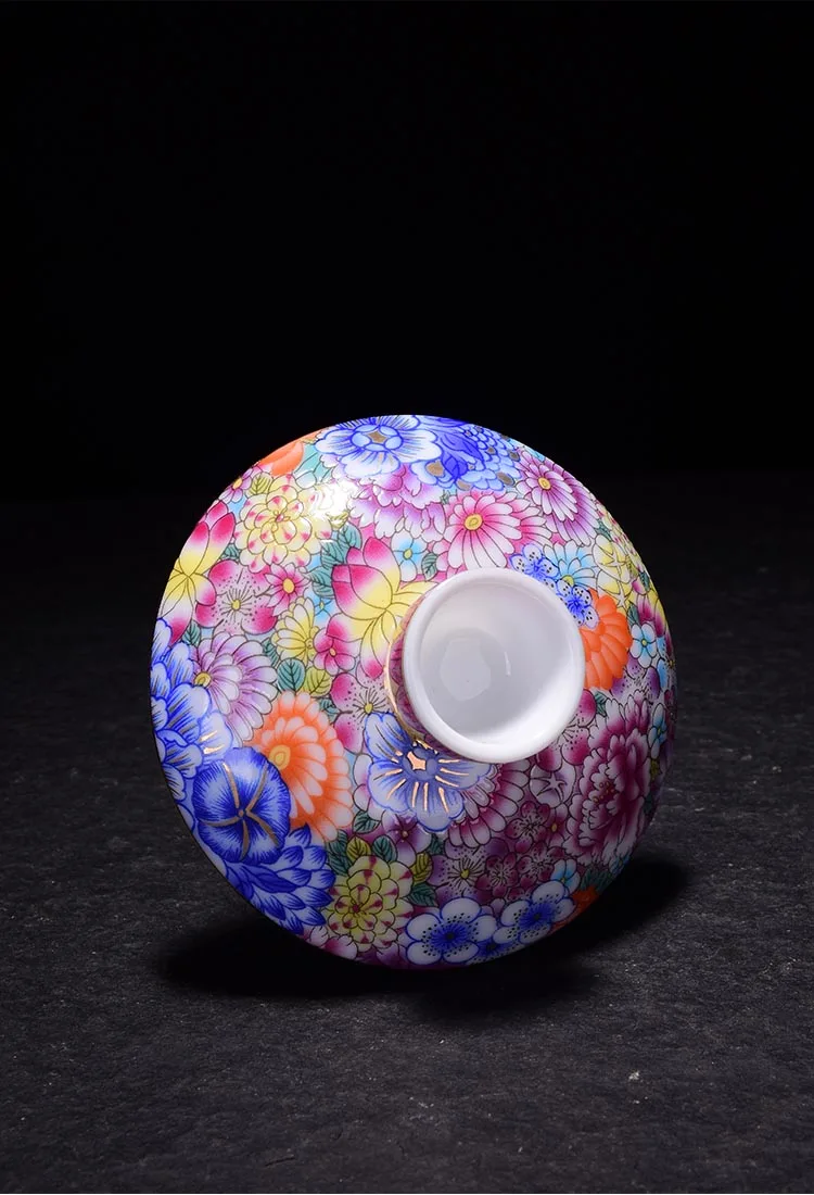 150 мл Цзиндэчжэнь Изысканный Эмаль цвет Gaiwan керамическая фарфоровая чаша для чая мастер пиалы для чая чайный набор кунг-фу чайная чашка домашний декор