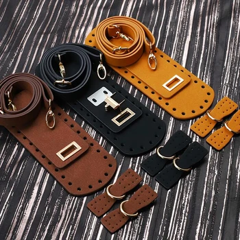 

New 1 Set Shoulder Strap Handmade Handbag Set Leather Bag Bottoms Cover With Hardware Accessories For DIY Handbag Bags Supplies