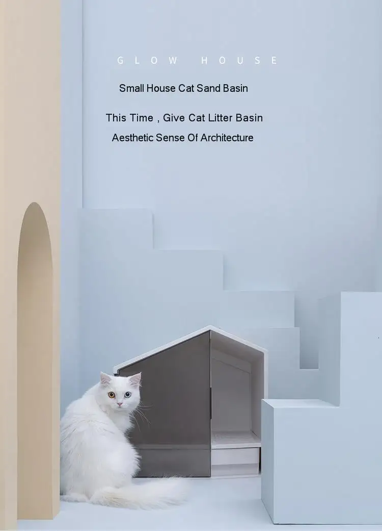 Полузакрытый дезодорирующий кошачий Туалет с маленьким домиком для кошек, песочный горшок для домашних животных, коробка для туалета, набор для обучения кошачьим питомцам