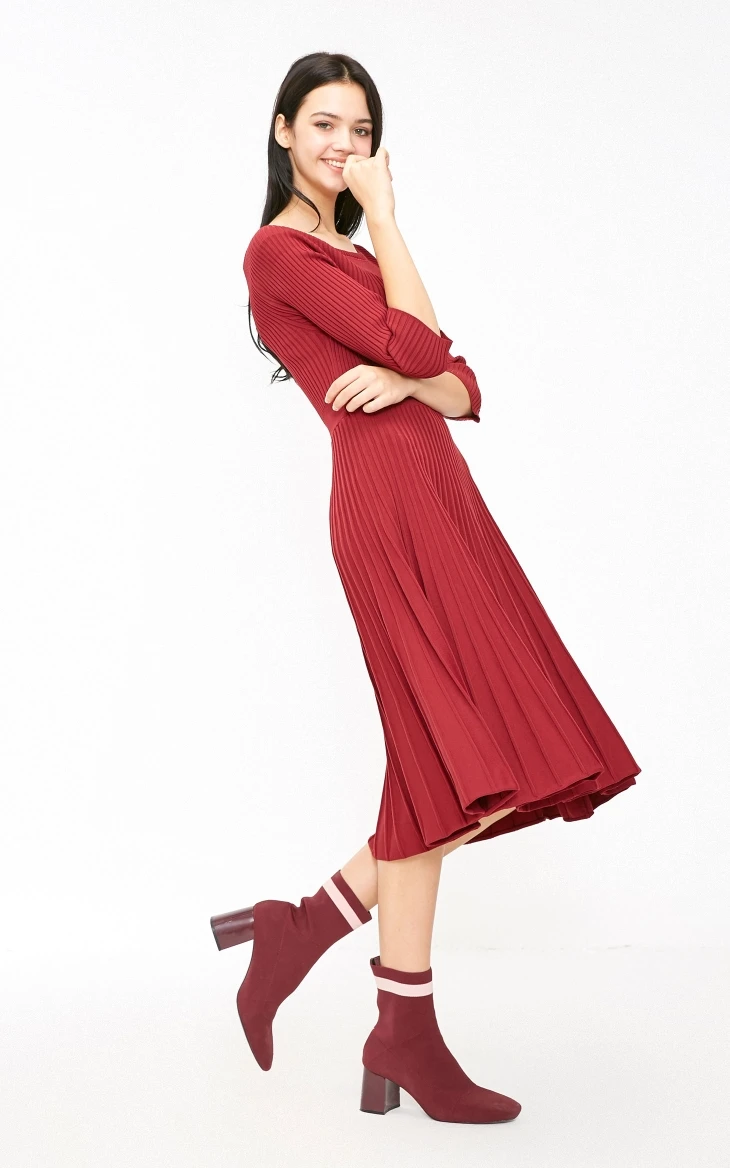 Vero Moda минималистский 3/4 рукава o-образным вырезом средней длины платье | 318346527