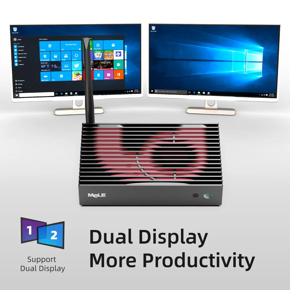 Четырехъядерный процессор Intel Celeron J4105 4 ядра 8 ГБ 128 безвентиляторный мини ПК с Windows
