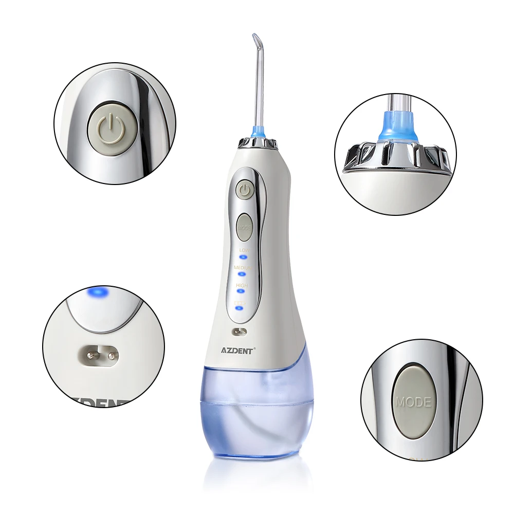 Hot HF-5 Cordless Oral Irrigator with Travel Bag Case Portable Water Dental Flosser USB Rechargeable Tooth Pick 300ml 5 Jet Tips