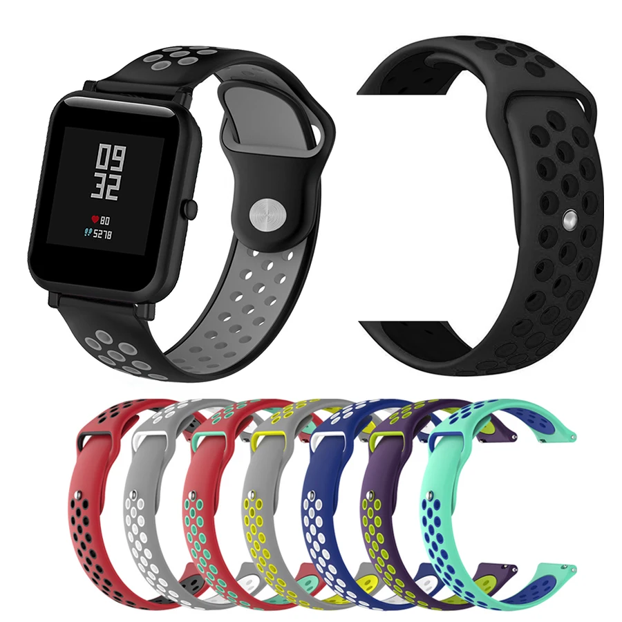

Silicone Watchband Two-Color Replacement Smart Bracelet Belt Wrist Band Strap for Xiaomi Huami Amazfit Bip Youth Watch suunto