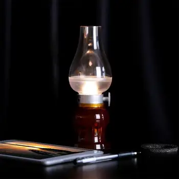 

LED Retro Kerosene Lamp USB Rechargeable Night Light for Bedroom Decoration