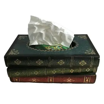 

Hot Vintage Box Shaped Home Car Tissue Box Storage Case Curved Patterns Paper Holder