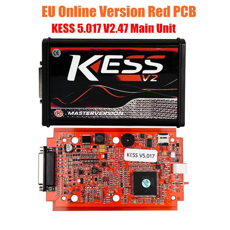 KESSV2 KESS V2 V5.017 ЕС красный V2.47/V2.23 ECM Титан KTAG V7.020 4 светодиодный онлайн мастер-версия ECU OBD2 автомобильный/Грузовик программист - Цвет: KESS Main Unit