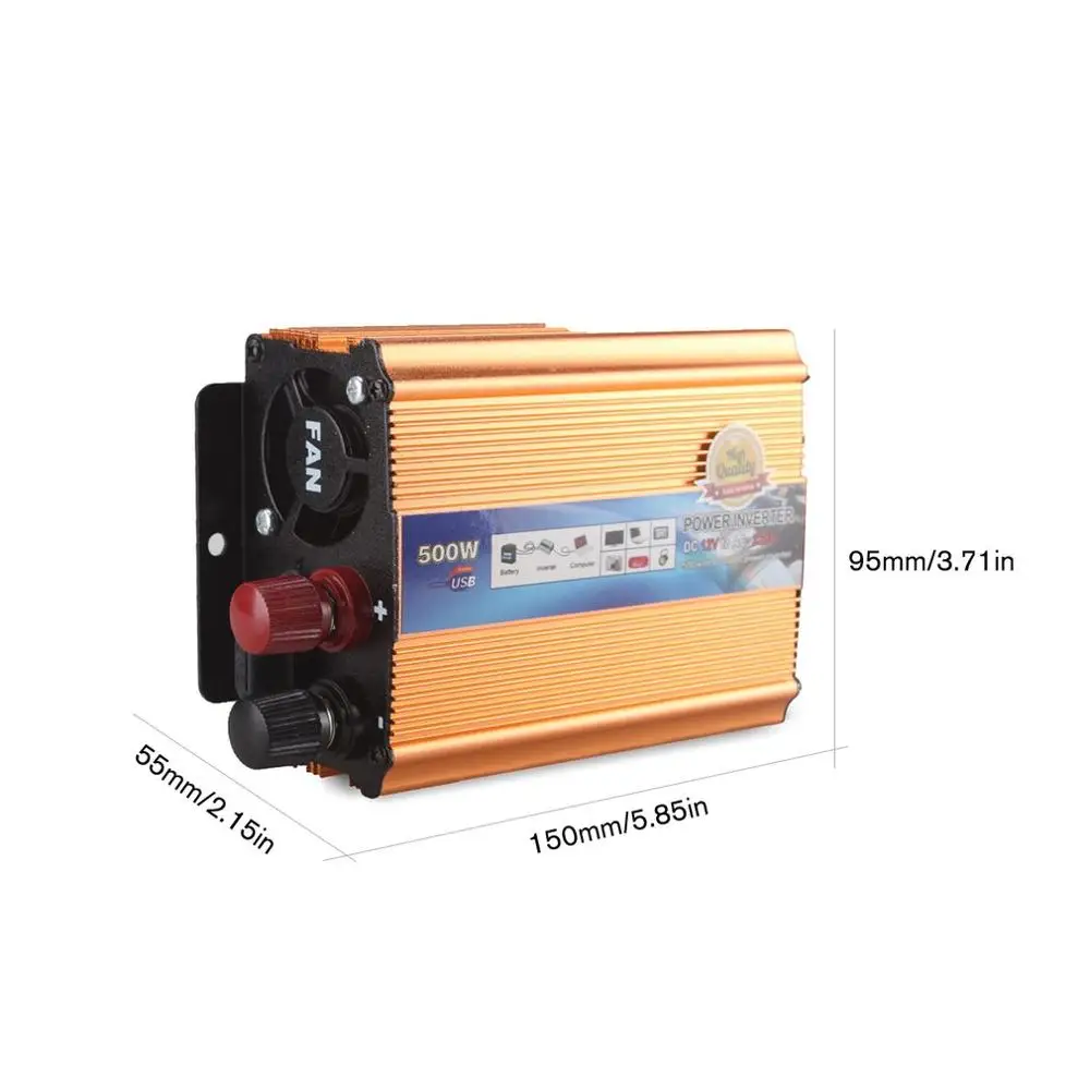 Модифицированный синусоидный инвертор DC 12 V/24 V к переменному току 220V 500W с универсальным гнездом USB Порты и разъёмы для автомобиля на солнечной батарее Мощность инвертор
