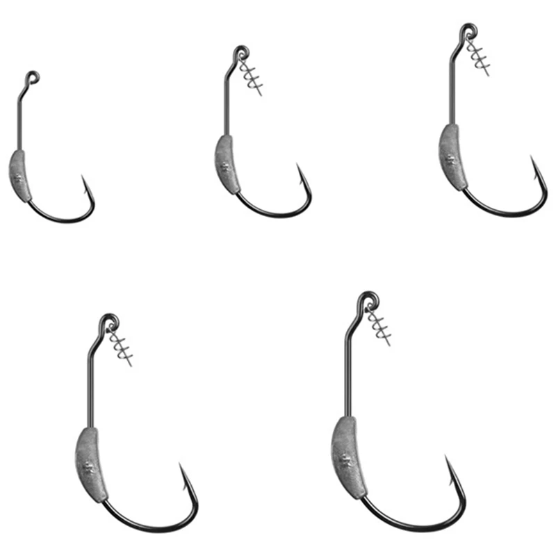 Hot-Fishing Lure with Lead Crank Hook Spring Lock Needle Single Hook Texas Fishing Kit Accessories 26 Hook Set Fishing Tackle Ac