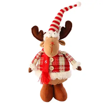 

Christmas Elk Doll Table Ornament Festival Gift Cartoon Decor For Home Party Xmas Tree Decoration