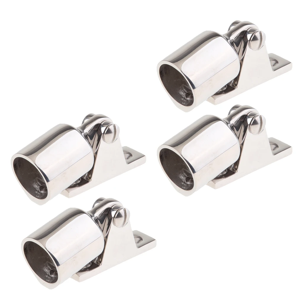 MagiDeal 4X Stainless Steel Deck Hinge Bimini Eye End Bimini Top Caps Tube
