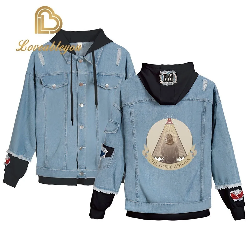 Новые хлопковые джинсовые куртки, мужские ковбойские приталенные куртки-бомберы с капюшоном, куртки в стиле хип-хоп с принтом, пальто, размер XS-4XL