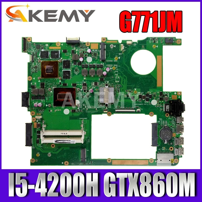 Материнская плата AKemy для ноутбука ASUS G771JM ROG GL771JM G771J G771JK I5-4200H GTX860M протестирована