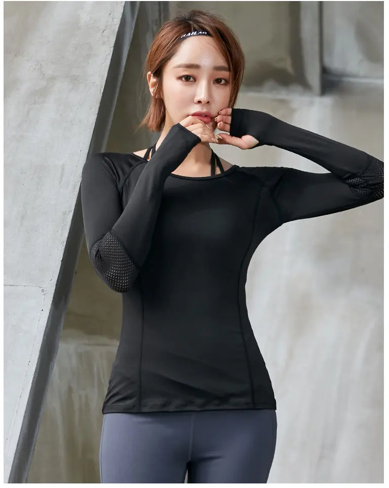 Спортивная любящая женская рубашка Йога футболка с длинным рукавом дышащая Спортивная футболка для бега одежда для фитнеса