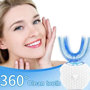 

Portable Smart Powerful Sonic Dental USB Rechargeable Oral Cleaning U Type Silicone Bathroom 360 Degrees Electric Toothbrush
