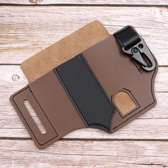 Multitool Sheath for Belt Leather Sheath for Man EDC Pocket Organizer Tool Pouch with Pen Holder