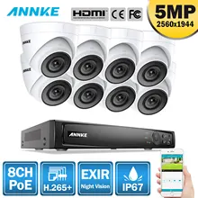 ANNKE 8CH FHD 5MP POE сетевой видеорегистратор безопасности Системы 4K H.265+ NVR с 4X8X5 Мп EXIR Ночное видение всепогодный WI-FI IP Камера