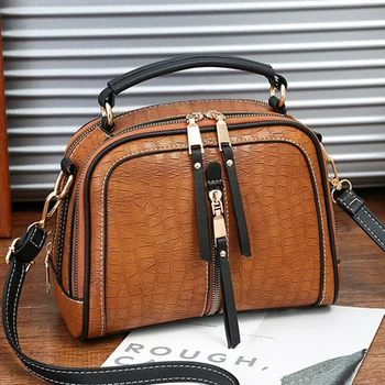 

New Luxury Stone pattern women's hand bags ladies pu leather shell bags designer shoulder messenger bag fashion female Bags 2020