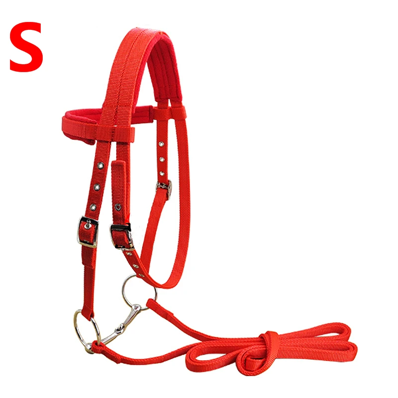 RED and S S/M/L Регулируемое оборудование для верховой езды Холтер лошадь уздечка с бит и пояс-вожжи для лошади аксессуары для всадника мягкий уплотненный - Цвет: RED and S