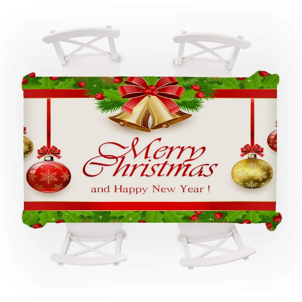 Merry Christmas PVC Table Cloth Noel Christmas Decor For Home Xmas Noel Gift Christmas Items Product Ornament New Year