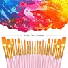 20pcs Pink Paint Brushes Set Round Pointed Tip Paintbrushes Nylon Hair Artist Acrylic Paint Brushes for Acrylic Oil Watercolor 2
