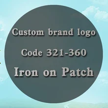Logotipo personalizado da marca código 321-360 prata padrão boné brilhante emblema acessório remendo remendos para roupas diy camiseta lavável
