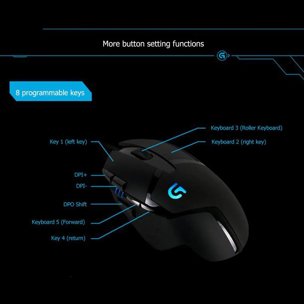 best computer mouse Original Logitech G502 Hero / G402 Wired Gaming Mouse Gamer RGB Usb For Laptop Computer Ergonmic PC Gamer Mechanica Side Button wireless laptop mouse