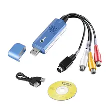 Портативный USB 2,0 Easycap Видео Аудио захвата карты адаптер VHS DC60 DVD конвертер Композитный RCA синий