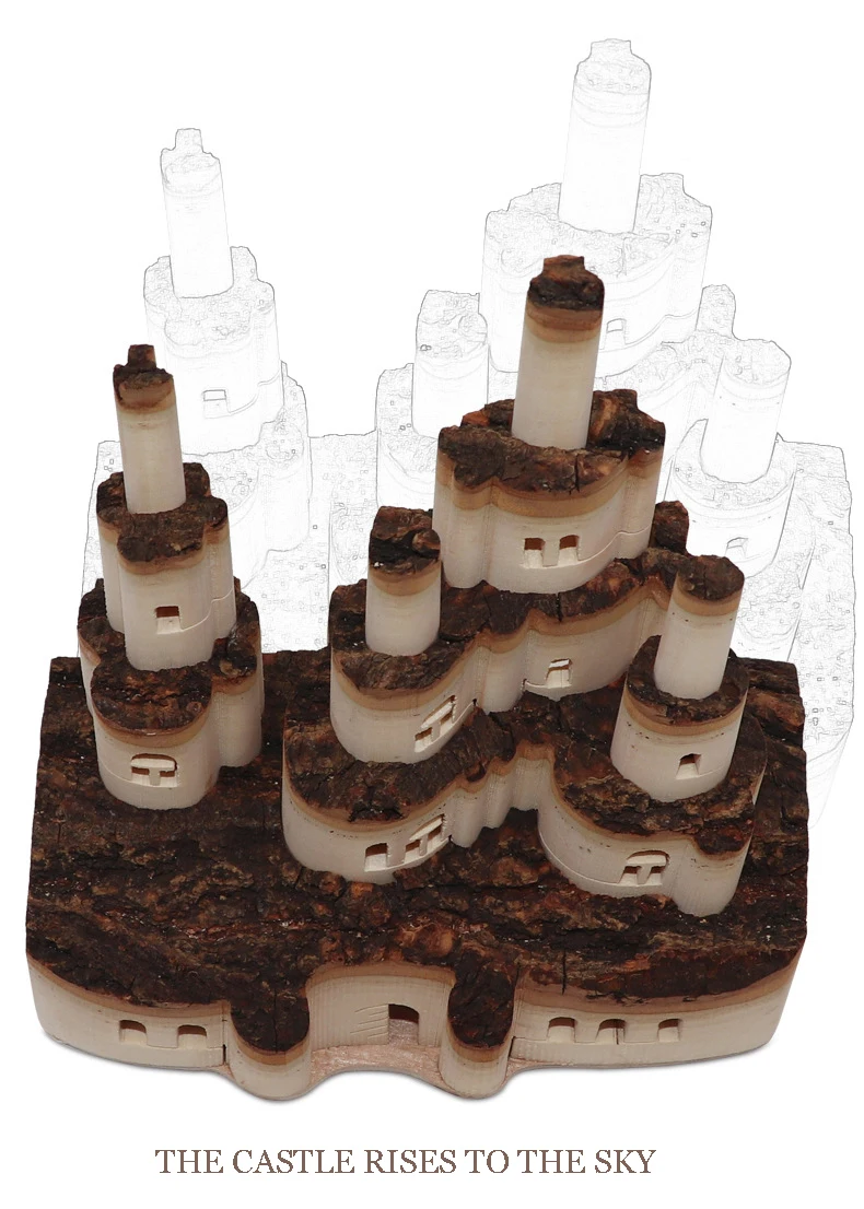 Твердой древесины замок восстановление сказочный лес Творческий кипарисовая резьба Новинка маленькие ремесла украшения Телескопический город