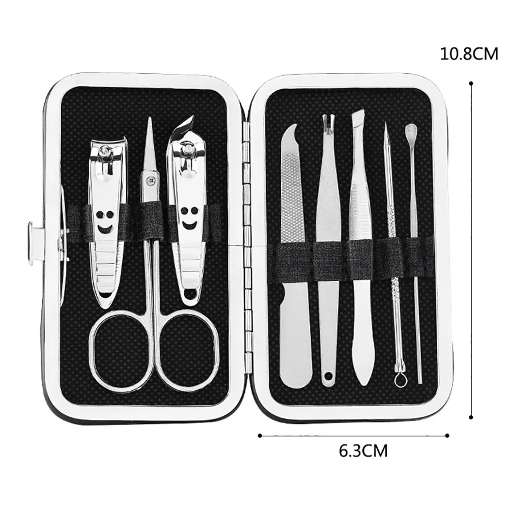 8pcs/Set New Manicure Nail Clippers Pedicure Set Portable Travel Hygiene Kit Stainless Steel Nail Cutter Tool Set#H