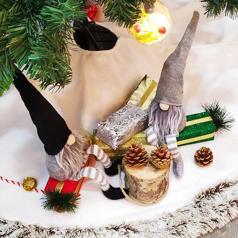 2Pcs Christmas Decoration Cute Sitting Long-Legged Elf Festival New Year Dinner Party Christmas Tree Home Decoration