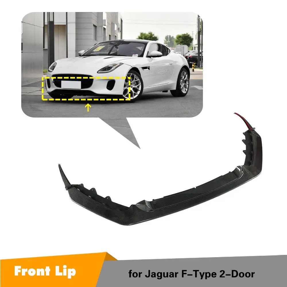 Carbon Fiber Car Front Bumper Spoiler Lip for Jaguar F-TYPE Car Front Bumper Diffuser
