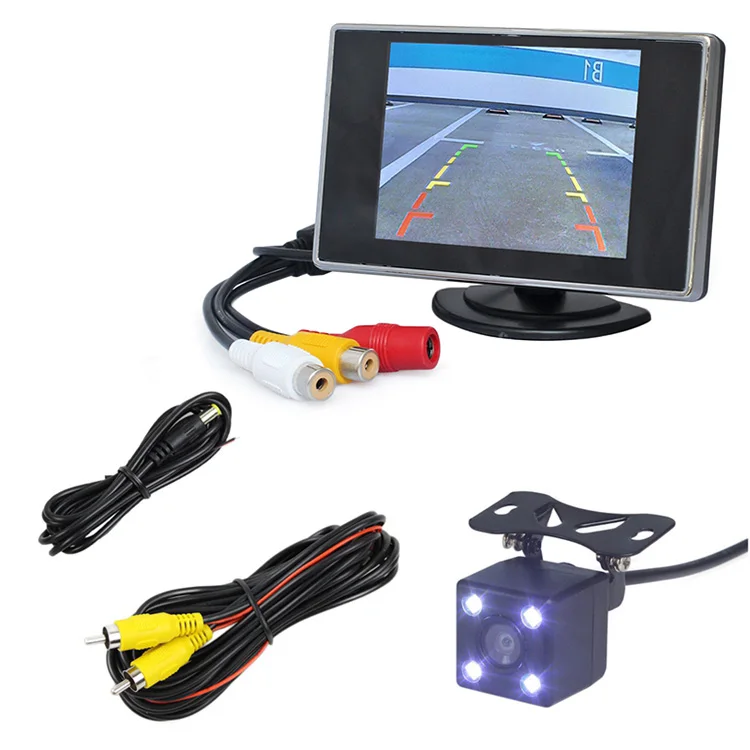 DIYKIT 2в1 автомобильная система парковки Комплект 3," TFT lcd цветной монитор заднего вида+ Водонепроницаемая камера заднего вида - Цвет: conventional connect